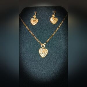 Stainless steel gold heart set